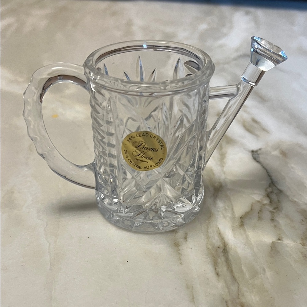 Princess House Germany Miniature Crystal Watering Can Beautiful Toothpick Holder
